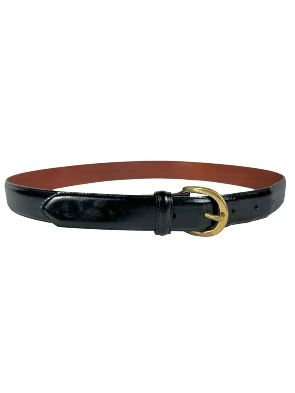 COACH Vintage Minimalist Horseshoe Buckle Patent Leather Belt